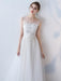 Simple Wedding Dress 2021 A Line Jewel Neck Sleeveless Bows Lace Tulle Bridal Dresses