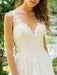 Simple Wedding Dress 2021 a line V Neck Sleeveless floor length Beach Bridal Dresses With Train