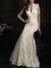 Simple Wedding Dress 2021 Lace V Neck Sleeveless floor length backless Tulle Bridal Gowns with Train
