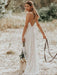 Simple Wedding Dress 2021 V Neck Straps Sleeveless Floor Length Boho Bridal Gown