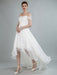 Simple Wedding Dress A Line Off The Shoulder Sleeveless Lace Bridal Dresses With Train