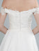 Simple Wedding Dress A Line Off The Shoulder Sleeveless Lace Bridal Dresses With Train