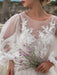 Simple Wedding Dress A Line Tulle Jewel Neck Long Sleeves Lace Bridal Dresses