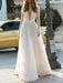 Simple Wedding Dress A Line V Neck Long Sleeves Lace Floor Length Bridal Gowns