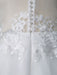Simple Wedding Dress A Line V Neck Sleeveless Lace Illusion Back Bridal Gowns