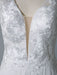 Simple Wedding Dress A Line V Neck Sleeveless Lace Illusion Back Bridal Gowns