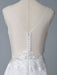Simple Wedding Dress A Line V Neck Sleeveless Lace Illusion Back Bridal Gowns