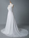 Simple Wedding Dress A Line V Neck Sleeveless Lace Illusion Back Bridal Gowns