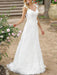 Simple Wedding Dress A Line V Neck Sleeveless Sash Floor Length Bridal Gowns With Train