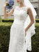 Simple Wedding Dress Lace Jewel Neck Sleeveless Sash Mermaid Bridal Dresses With Train