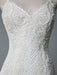 Simple Wedding Dress Lace V Neck Sleeveless Lace Mermaid Bridal Dresses With Train