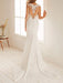 simple wedding dress mermaid chiffon jewel neck sleeveless floor length beach bridal gown with court train