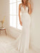 simple wedding dress mermaid chiffon jewel neck sleeveless floor length beach bridal gown with court train