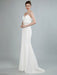 Simple Wedding Dress Sheath Sweetheart Neck Long Sleeves Beaded Bridal Dresses With Train