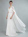 Simple Wedding Dress Sheath Sweetheart Neck Long Sleeves Beaded Bridal Dresses With Train