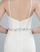 Simple Wedding Dress Sheath Sweetheart Neck Long Sleeves Beaded Bridal Dresses With Train