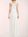 Simple Wedding Dress Sheath V Neck Sleeveless Pleated Floor Length With Train Lace Bridal Dresses