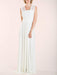 Simple Wedding Dress Sheath V Neck Sleeveless Pleated Floor Length With Train Lace Bridal Dresses