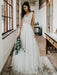 Simple Wedding Dress Tulle A Line V Neck Sleeveless Lace Floor Length Bridal Dresses