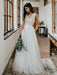 Simple Wedding Dress Tulle A Line V Neck Sleeveless Lace Floor Length Bridal Dresses