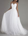 Simple Wedding Dress Tulle Sweetheart Neck Sleeveless Sash A Line Bridal Dresses