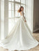 Simple Wedding Dress With Train A Line V Neck Long Sleeves Lace Bridal Dresses