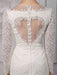 Simple Wedding Dresses 2021 Short Long Sleeve Illusion Neckline koyhole Knee length Sheath Bridal Dress misshow