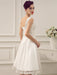 Simple Wedding Dresses Ivory Wedding Dress Knee-Length Backless Straps Lace Bridal Dress