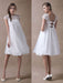 Simple Wedding Dresses Short Empire Waist Lace Tulle Cap Sleeve Pregnant Bridal Dress