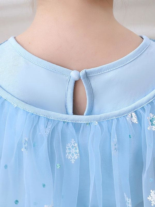 Blue Flower Girl Dresses Jewel Neck Lace Sleeveless Short Princess Dress Kids Social Party Dresses