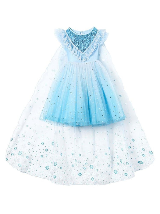 Blue Flower Girl Dresses Jewel Neck Lace Sleeveless Short Princess Dress Kids Social Party Dresses