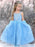 Elsa Flower Girl Dresses Square Neck Sleeveless Pleated Kids Party Dresses With Groves