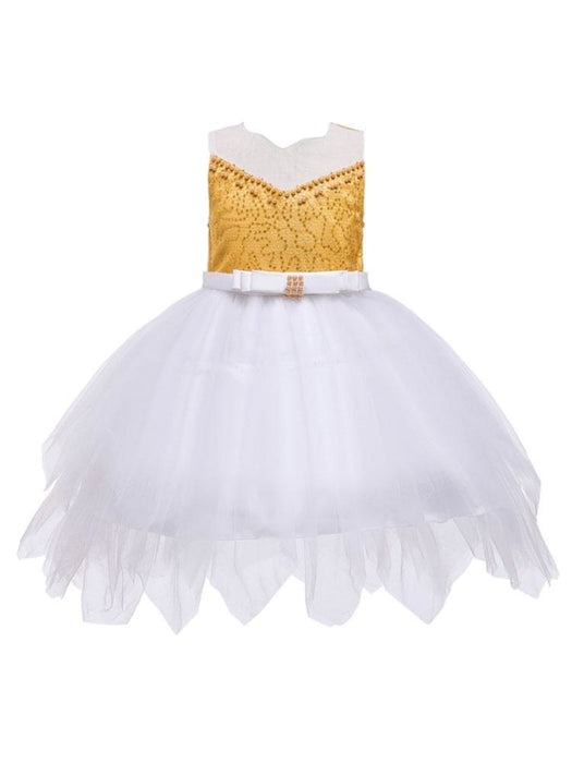 Flower Girl Dresses Designed Neckline Sleeveless Embroidered Kids Social Party Dresses