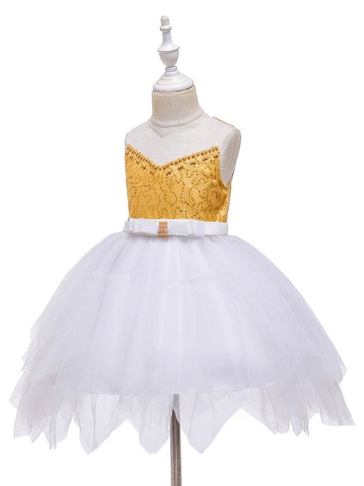 Flower Girl Dresses Designed Neckline Sleeveless Embroidered Kids Social Party Dresses