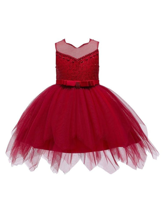 Flower Girl Dresses Designed Neckline Sleeveless Embroidered Kids Social Party Dresses