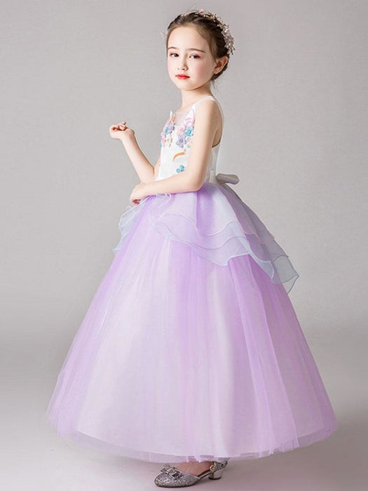 Flower Girl Dresses Jewel Neck Sleeveless Flowers Kids Party Dresses