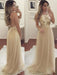 Sleeveless Halter Floor-Length A-line With Applique Tulle Dresses - Prom Dresses