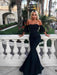 Sleeveless Off-The-Shoulder Floor-Length With Ruffles Satin Dresses - Prom Dresses