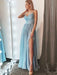 Sleeveless Spaghetti Straps A-line Floor-Length Lace Chiffon Dresses - Prom Dresses
