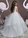 Flower Girl Dresses Jewel Neck Tulle Sleeveless Sweep Princess Silhouette Embroidered Formal Kids Pageant Dresses