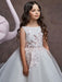 Flower Girl Dresses Jewel Neck Tulle Sleeveless Sweep Princess Silhouette Embroidered Formal Kids Pageant Dresses
