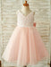 Flower Girl Dresses Bows Sleeveless V-Neck Dark Navy Kids Party Dresses