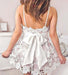 Spaghetti Strap Deep V Neck Short Homecoming Mini Lace Prom Dress with Bow - Prom Dresses