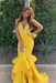 Spaghetti Strap Deep V Neck Sleeveless Open Back Prom Dresses - Prom Dresses