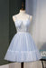 Spaghetti Strap Tulle Short Sweet 16 Dresses A Line Sleeveless Homecoming Dress with Beads - Prom Dresses