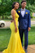 Spaghetti Strap V Neck Sleeveless Open Back Floor Length Prom Dresses - Prom Dresses