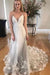 Spaghetti Strap V Neck Tulle Lace Appliques Long Wedding Dress - Wedding Dresses