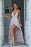 Spaghetti Straps Deep V Neck Floor Length Formal Dresses Prom Dress with Side Slit - Prom Dresses