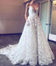 Spaghetti Straps Deep V-neck Sweep Train Lace Beach Wedding Dress - Wedding Dresses
