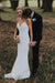 Spaghetti Straps Mermaid Backless V-Neck Beach Simple Boho Wedding Dress - Wedding Dresses